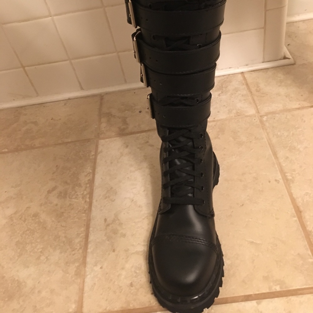 Demonia 20 Hole Biker Punk Boots - size 8 women’s